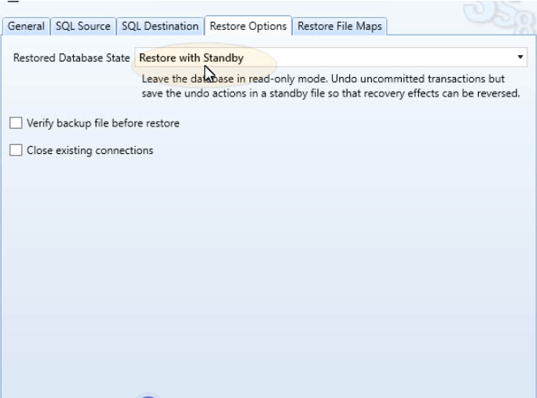 SQL Protection – Restore with Standby